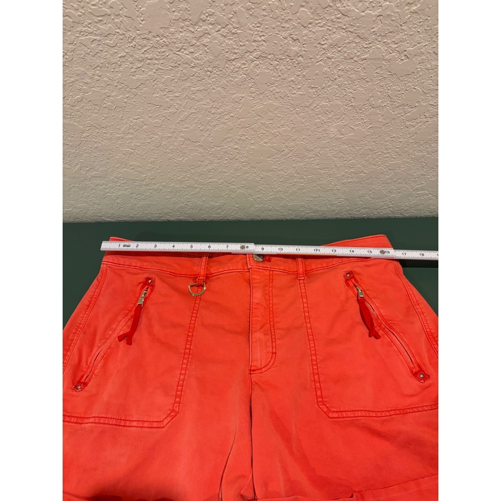 White House Black Market Pret A Play Utility Shorts Coral Red Mid Rise Size 12 - Picture 3 of 5